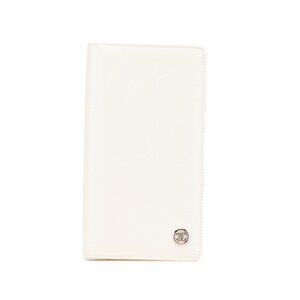 CHANEL White Leather Logo Wallet